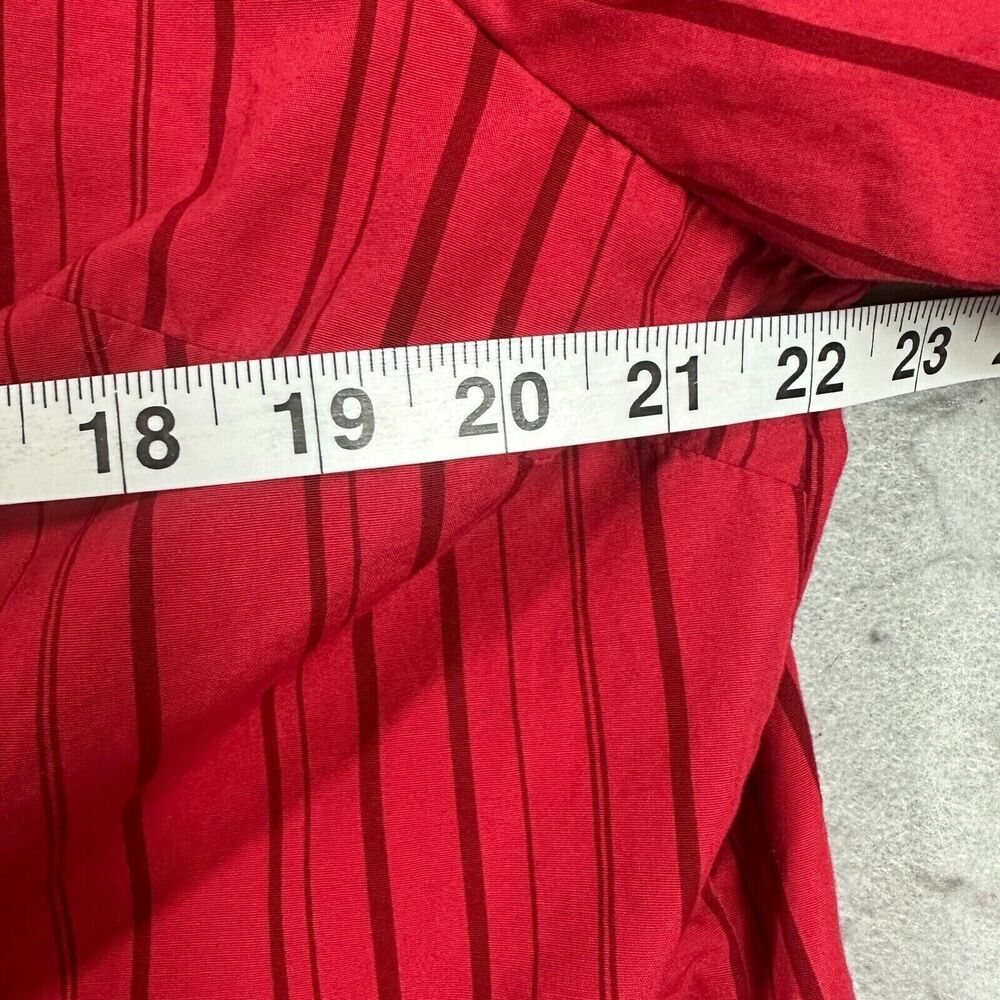 CJ Banks Womens Button Up Top Stripes Red Plus Size 1X - Picture 6 of 11
